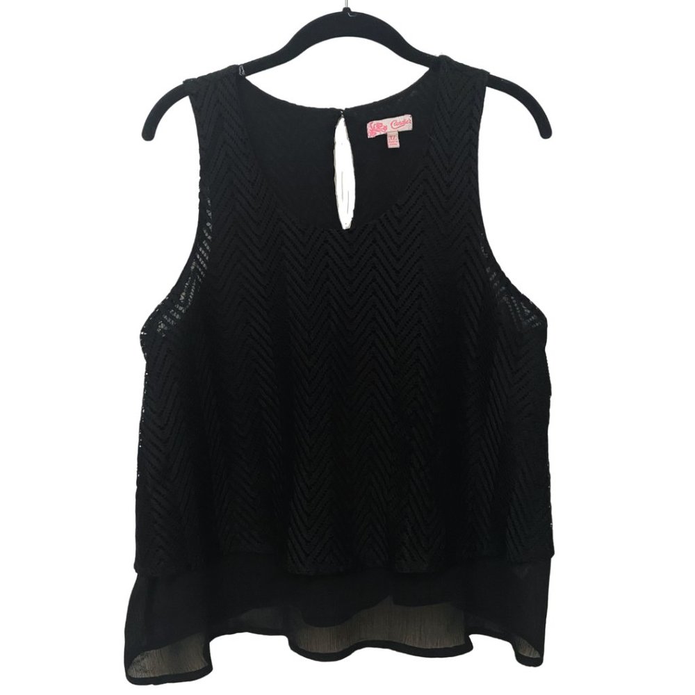 Candies | Black Deatiled Casual Tank Top | XL